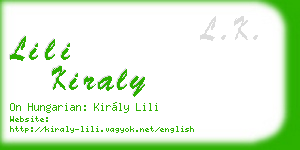 lili kiraly business card