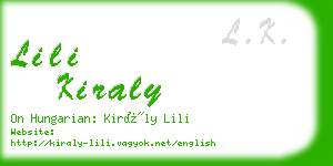 lili kiraly business card